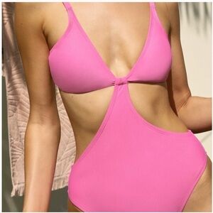 NWT Lulu’s Le Soleil pink cutout one piece swimsuit size S